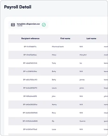 Massive payments dashboard